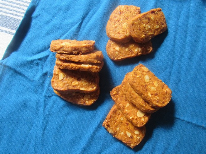 Chorizo, manchego and almond crackers